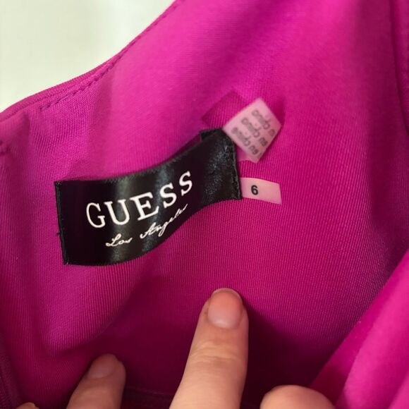GUESS LA size 6 (small) Elegant Magenta Wrap Dress new 🆕 scuba bandage cap - Picture 5 of 10